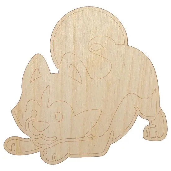 Siberian Husky Play Bow Dog Unfinished Wood Shape Piece Cutout for DIY Craft Projects {7}