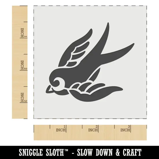 Sweet Flying Swallow Nautical Tattoo Wall Cookie DIY Craft Reusable Stencil {5}