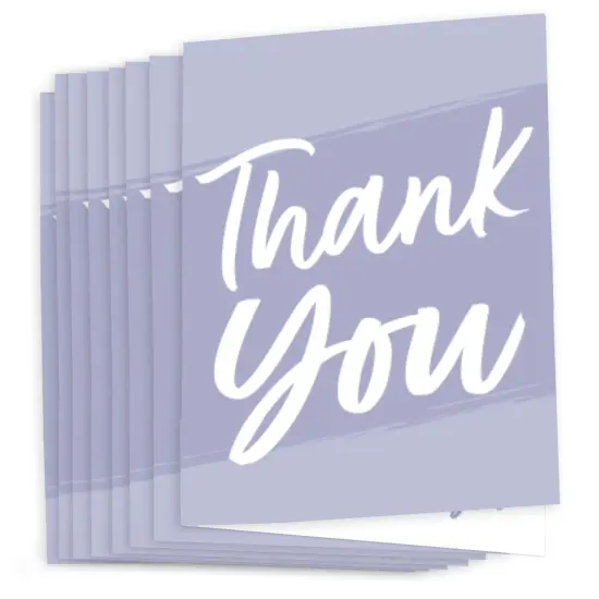 Big Dot of Happiness Purple Elegantly Simple - Guest Party Favors Thank You Cards (8 count) {3}