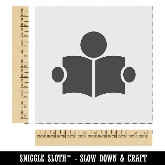 Reading Book Library Icon Wall Cookie DIY Craft Reusable Stencil {1}