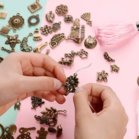 Incraftables 1000pcs Chip Crystal Beads 24 Colors Gemstones & 166pcs Bronze Charms Set for Jewelry Making, Rings & DIY Crafts Necklace, Bracelet, Bangle & Keychain Making Kit {4}