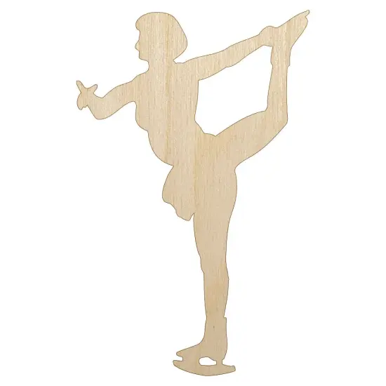 Ice Skating Skater Solid Unfinished Wood Shape Piece Cutout for DIY Craft Projects {7}