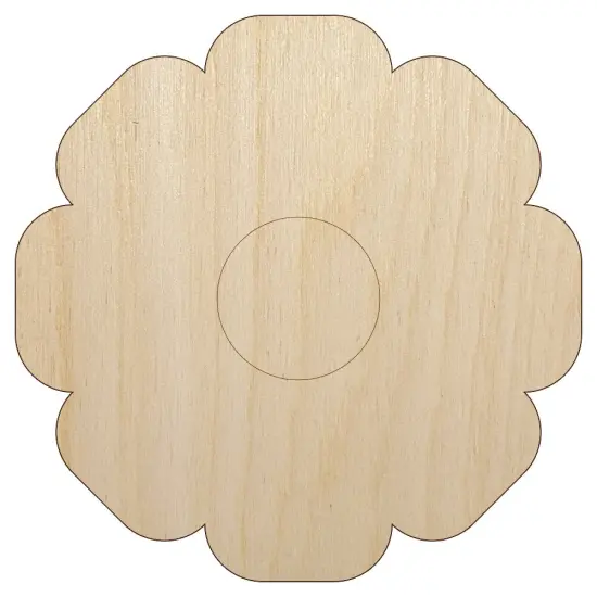 Flower Solid Unfinished Wood Shape Piece Cutout for DIY Craft Projects {1}