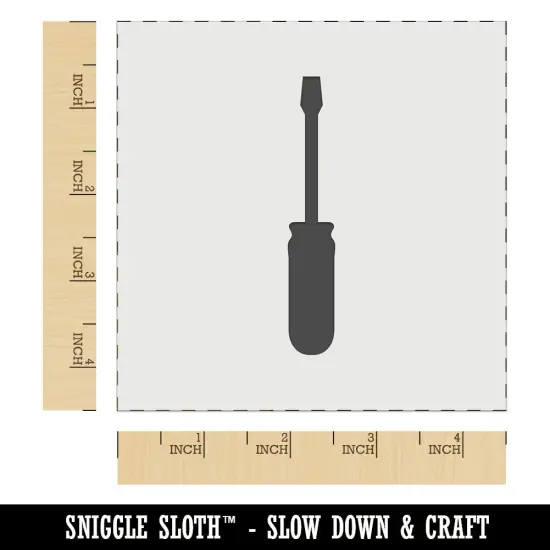 Screwdriver Silhouette Woodworking Tools Wall Cookie DIY Craft Reusable Stencil {7}