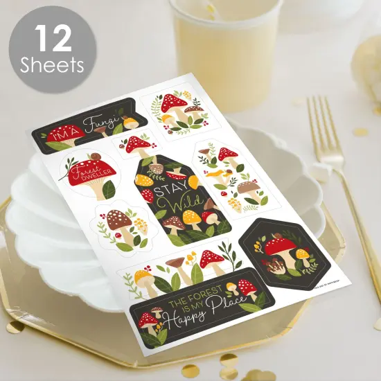 Big Dot of Happiness Wild Mushrooms - Red Toadstool Party Favor Sticker Set - 12 Sheets - 120 Stickers {3}