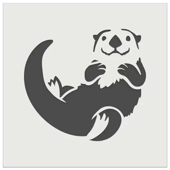 Floating Sea Otter Wall Cookie DIY Craft Reusable Stencil {2}