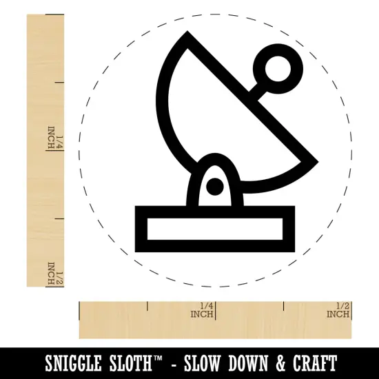 Satellite Radar Telescope Dish Self-Inking Rubber Stamp for Stamping Crafting Planners Brown {1}