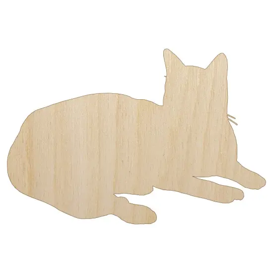 Lazy Cat Unfinished Wood Shape Piece Cutout for DIY Craft Projects {1}