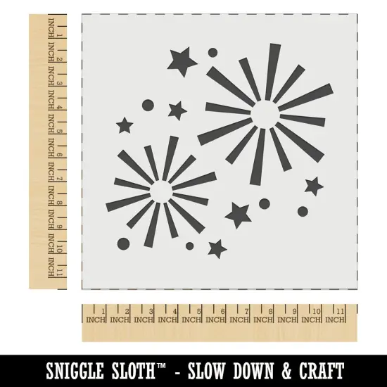 Firework Explosions Celebration New Years July 4th Wall Cookie DIY Craft Reusable Stencil {1}