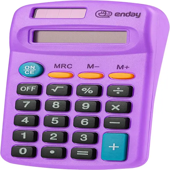 Enday 8-Digit Dual Power Pocket Size Calculator Blue {5}
