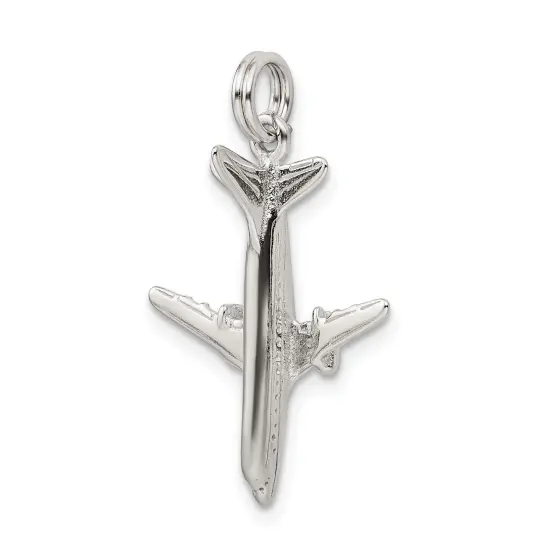 Sterling Silver Airplane Charm Airliner Pendant Jewelry 25mm x 22mm {3}