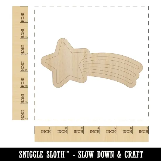 Shooting Star Unfinished Wood Shape Piece Cutout for DIY Craft Projects {1}