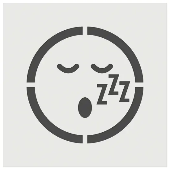 Sleeping Face Tired Emoticon Wall Cookie DIY Craft Reusable Stencil {7}