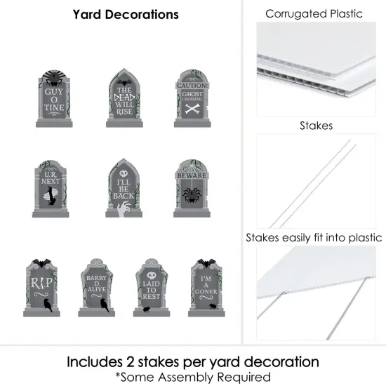Big Dot of Happiness Creepy Cemetery - Lawn Decorations - Outdoor Spooky Halloween Tombstone Party Yard Decorations - 10 Piece {7}