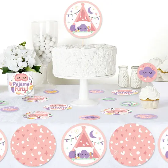 Big Dot of Happiness Pajama Slumber Party - Girls Sleepover Birthday Party Giant Circle Confetti - Party Decorations - Large Confetti 27 Count {6}