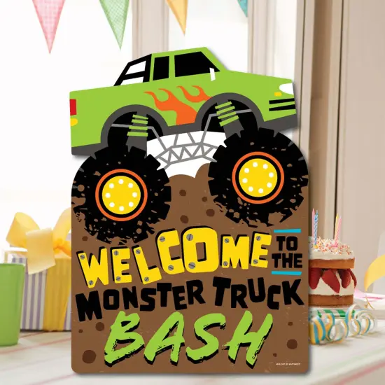 Big Dot of Happiness Smash and Crash - Monster Truck - Party Decorations - Boy Birthday Party Welcome Yard Sign {7}