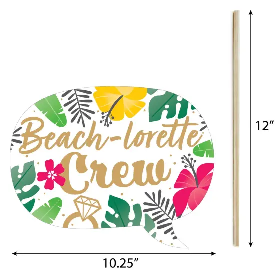 Big Dot of Happiness Last Luau - Tropical Bachelorette Party and Bridal Shower Photo Booth Props Kit - 20 Count {7}