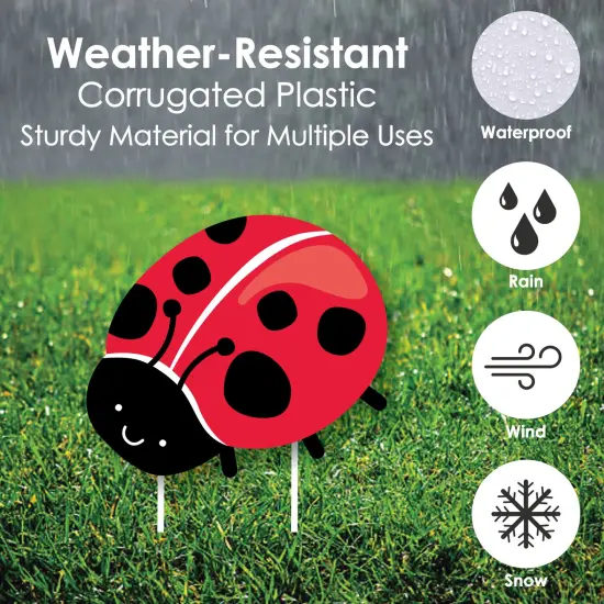 Big Dot of Happiness Happy Little Ladybug - Yard Sign and Outdoor Lawn Decorations - Baby Shower or Birthday Party Yard Signs - Set of 8 {4}