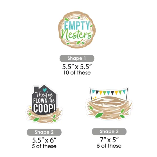 Big Dot of Happiness Empty Nesters - Decorations DIY Empty Nest Party Essentials - Set of 20 {7}