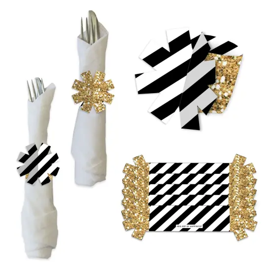 Big Dot of Happiness Happy Retirement - Retirement Party Paper Napkin Holder - Napkin Rings - Set of 24 {1}