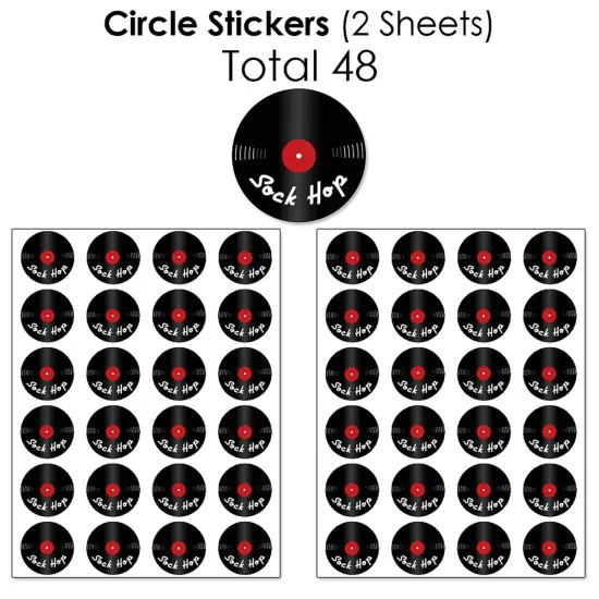 Big Dot of Happiness 50's Sock Hop - 1950s Rock N Roll Party Candy Favor Sticker Kit - 304 Pieces {7}