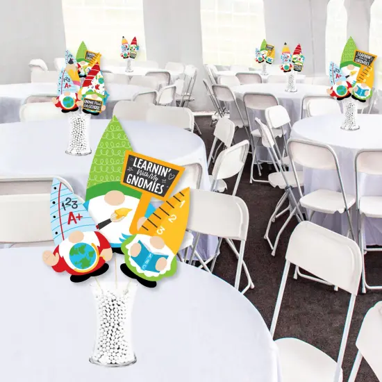 Big Dot of Happiness School Gnomes - Teacher and Classroom Decorations Centerpiece Sticks - Showstopper Table Toppers - 35 Pieces {3}