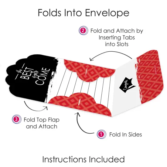 Big Dot of Happiness Red Grad - Best is Yet to Come - Fill-In Cards - Red Graduation Party Fold and Send Invitations - Set of 8 {6}