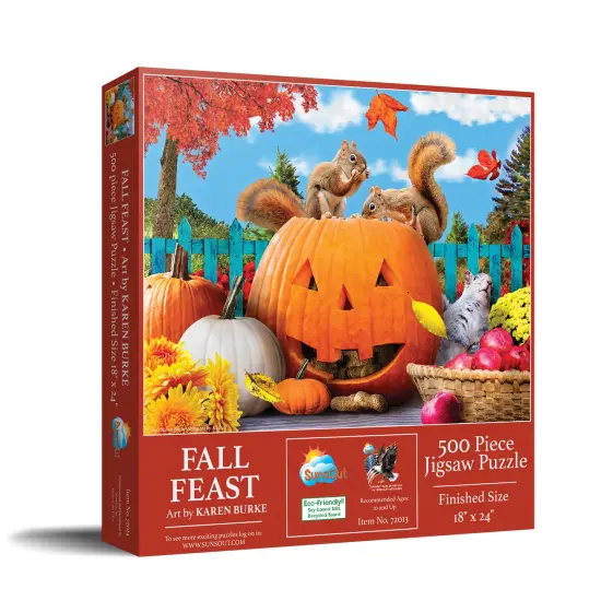 Sunsout Fall Feast 500 pc Halloween Jigsaw Puzzle 72013 {3}
