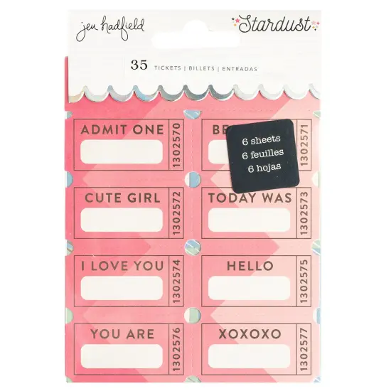Jen Hadfield Stardust Ticket Book 6/Pkg-W/Silver Foil Accents {1}