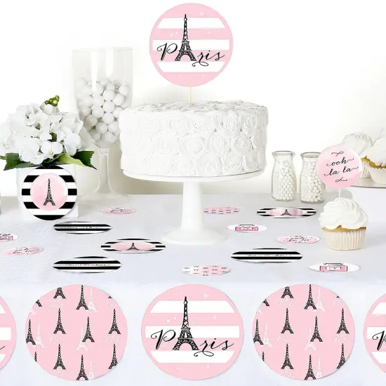 Big Dot of Happiness Paris, Ooh La La - Paris Themed Baby Shower or Birthday Party Giant Circle Confetti - Party Decorations - Large Confetti 27 Count {6}
