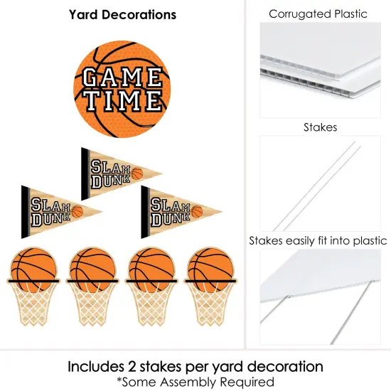 Big Dot of Happiness Nothin' but Net - Basketball - Yard Sign and Outdoor Lawn Decorations - Baby Shower or Birthday Party Yard Signs - Set of 8 {6}