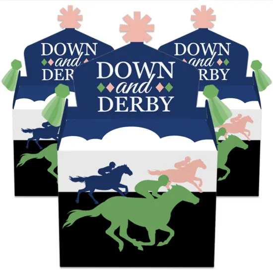 Big Dot of Happiness Kentucky Horse Derby - Treat Box Party Favors - Horse Race Party Goodie Gable Boxes - Set of 12 {3}