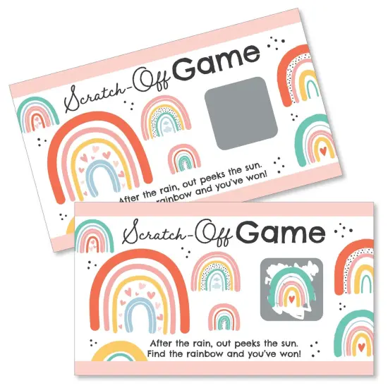 Big Dot of Happiness Hello Rainbow - Boho Baby Shower and Birthday Party Game Scratch Off Cards - 22 Count {1}