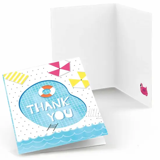 Big Dot of Happiness Make a Splash - Pool Party - Summer Swimming Party or Birthday Party Thank You Cards (8 Count) {1}