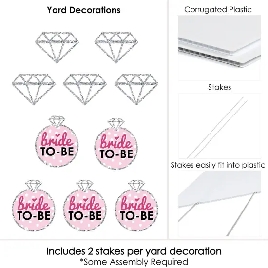Big Dot of Happiness Bride-to-Be - Diamond Ring Lawn Decorations - Outdoor Classy Bachelorette Party or Bridal Shower Yard Decorations - 10 Piece {7}