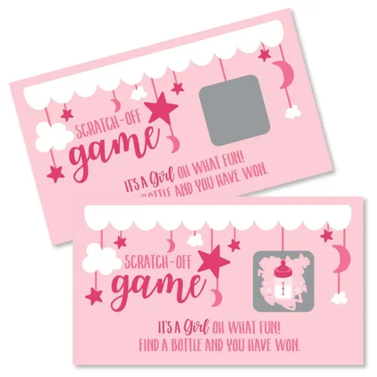 Big Dot of Happiness It's a Girl - Pink Baby Shower Game Scratch Off Cards - 22 Count {1}
