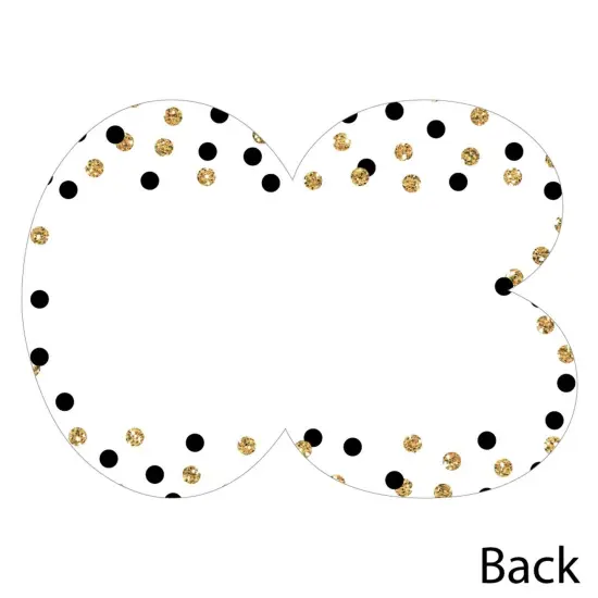 Big Dot of Happiness Adult 80th Birthday - Gold - Shaped Thank You Cards - Birthday Party Thank You Note Cards with Envelopes - Set of 12 {6}