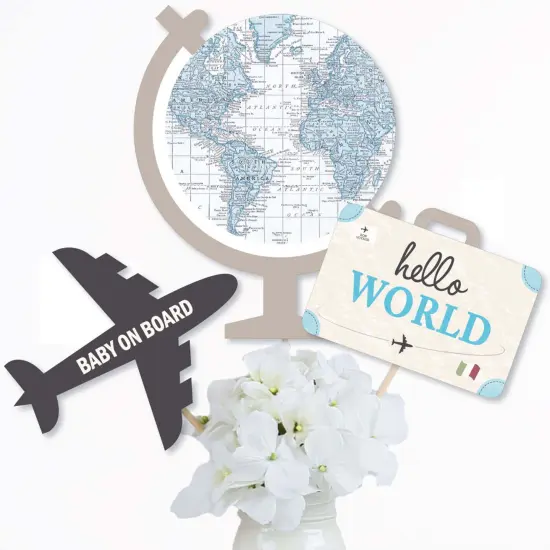 Big Dot of Happiness Precious Cargo - Blue - Boy Baby Shower Centerpiece Sticks - Table Toppers - Set of 15 {3}