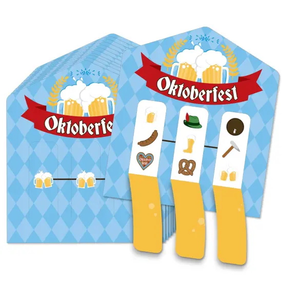 Big Dot of Happiness Oktoberfest - German Beer Festival Game Pickle Cards - Pull Tabs 3-in-a-Row - Set of 12 {1}