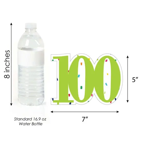 Big Dot of Happiness 100th Birthday - Cheerful Happy Birthday - One Hundred Shaped Decorations DIY Colorful Birthday Party Essentials - Set of 20 {6}