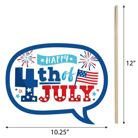 Big Dot of Happiness Firecracker 4th of July - Red, White and Royal Blue Party Photo Booth Props Kit - 20 Count {7}