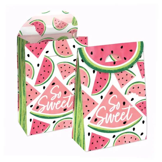 Big Dot of Happiness Sweet Watermelon - Fruit Gift Favor Bags - Party Goodie Boxes - Set of 12 {1}