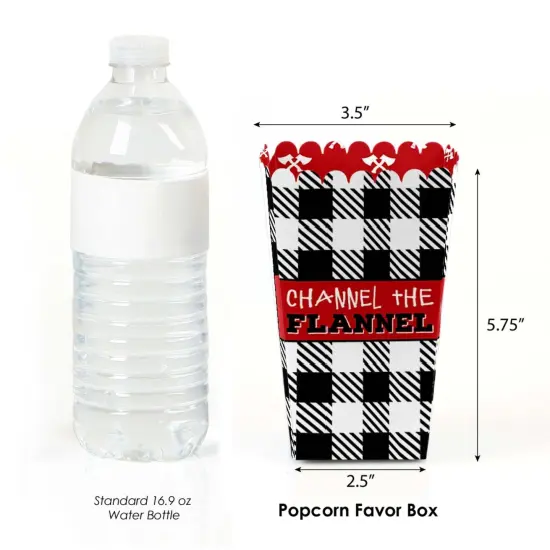 Big Dot of Happiness Lumberjack - Channel the Flannel - Buffalo Plaid Party Favor Popcorn Treat Boxes - Set of 12 {3}