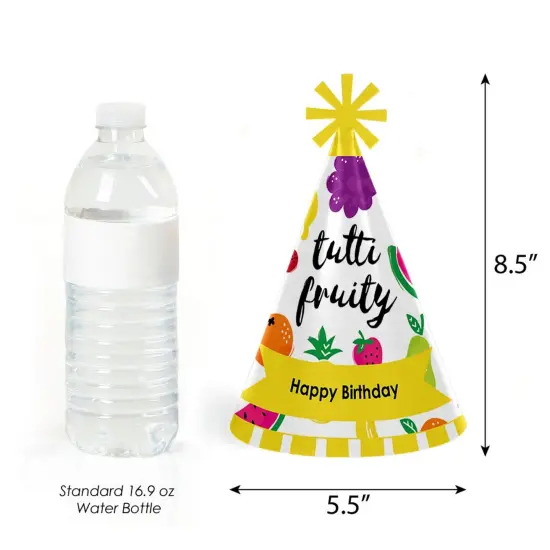 Big Dot of Happiness Tutti Fruity - Cone Frutti Summer Happy Birthday Party Hats for Kids and Adults - Set of 8 (Standard Size) {4}