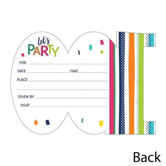 Big Dot of Happiness 100th Birthday - Cheerful Happy Birthday - Shaped Fill-In Invite - One Hundredth Birthday Invites Cards with Envelopes -Set of 12 {4}