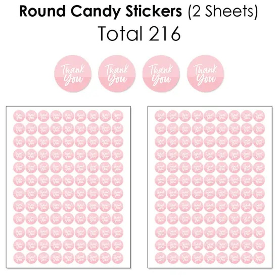 Big Dot of Happiness Pink Elegantly Simple - Guest Party Favors Candy Favor Sticker Kit - 304 Pieces {6}