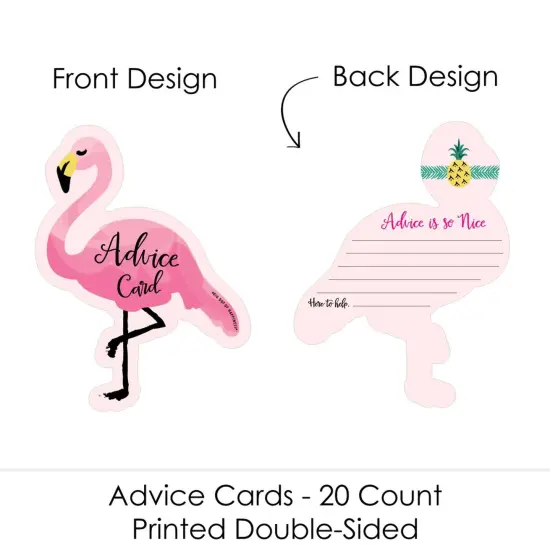 Big Dot of Happiness Pink Flamingo - Party Like a Pineapple -Tropical Baby Shower or Bachelorette Activities - Shaped Advice Cards Game - Set of 20 {4}
