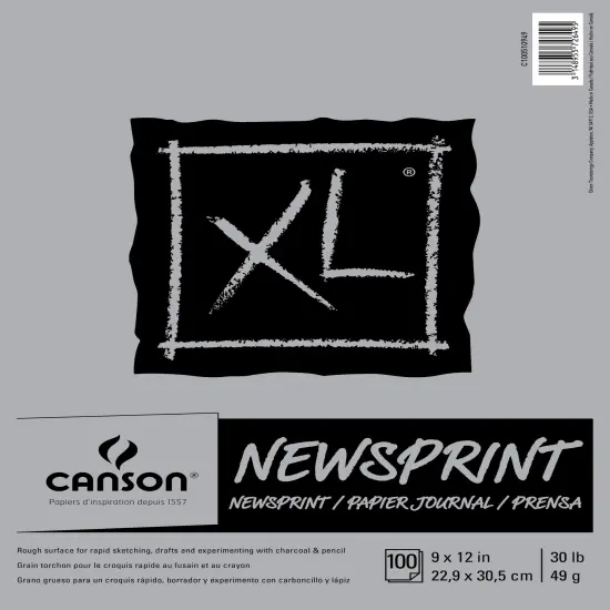 Canson XL Rough Newsprint Paper Pad 9"X12"-100 Sheets {1}
