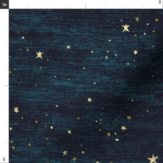 Various Fabrics by the Yard or Fat Quarter Nighttime Stars Stars Turquoise Sky Nursery Hand-Drawn Dark Blue Cosmos Night Midnight Astrological Christmas Star Dots Custom Printed Fabric by Spoonflower {4}