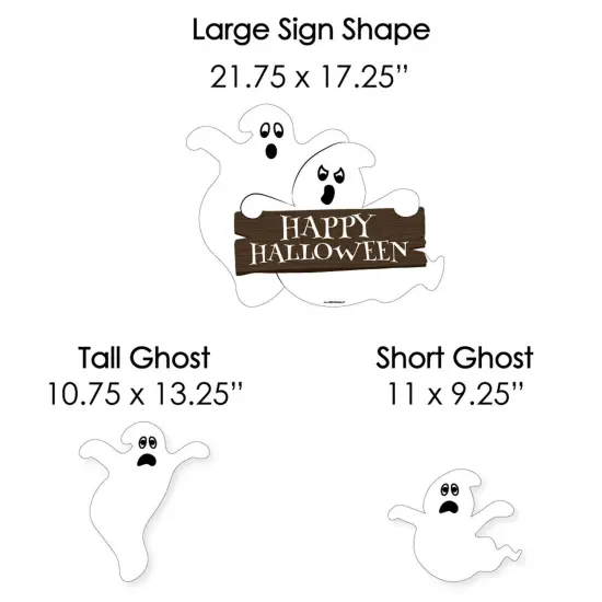 Big Dot of Happiness Spooky Ghost - Yard Sign and Outdoor Lawn Decorations - Halloween Party Yard Signs - Set of 8 {7}